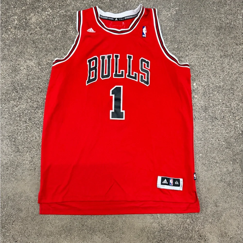 Adidas Derrick Rose Chicago Bulls Jersey Men’s 2XL‎ Red #1 2012 +2 Length